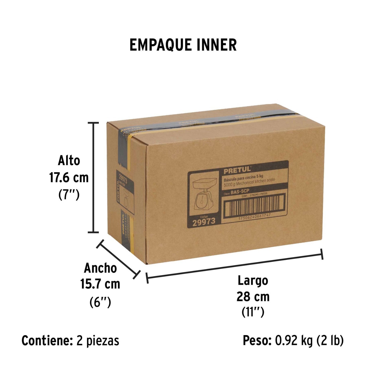 BÁSCULA 5KG 29973 PRETUL