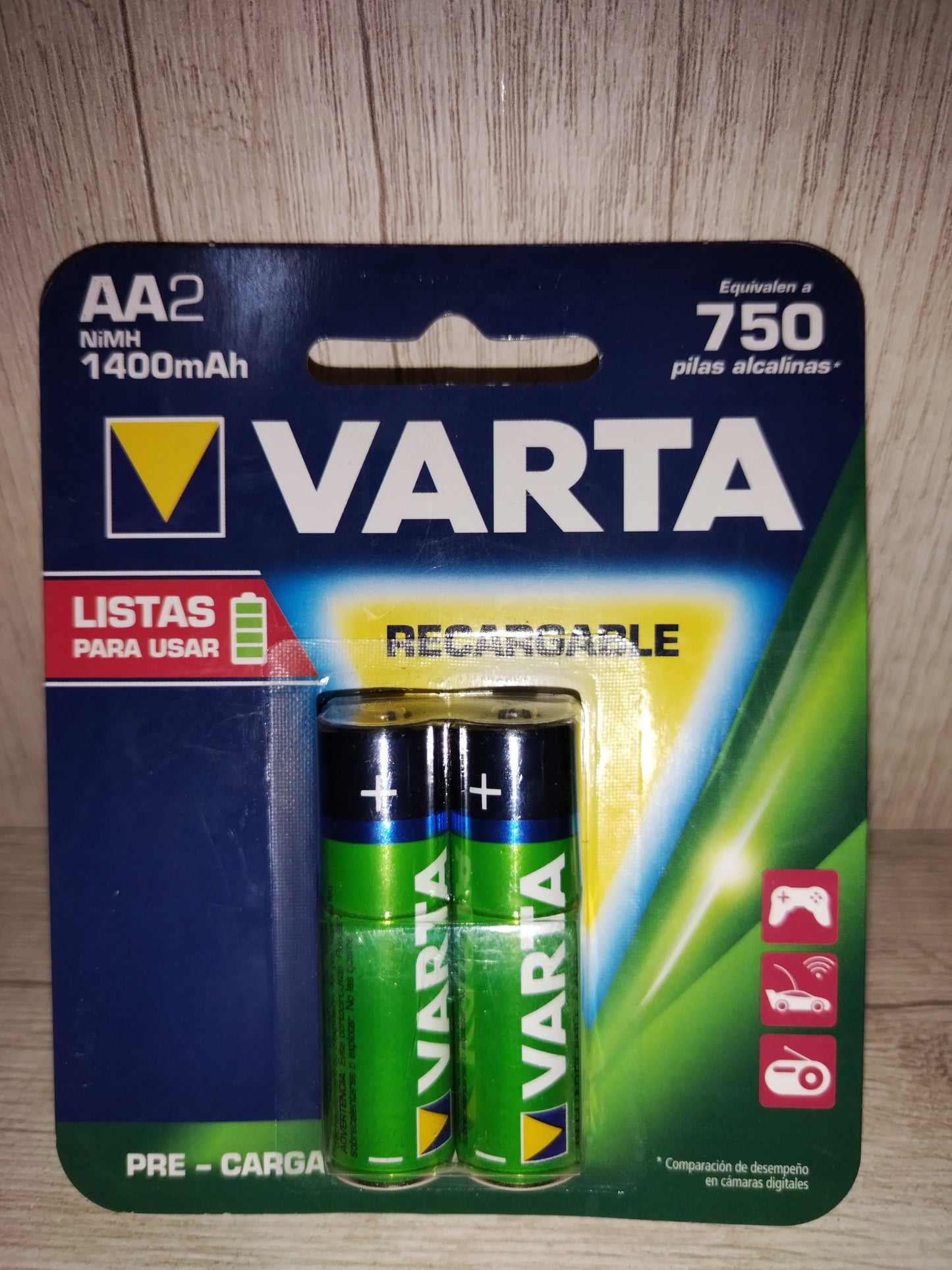 PILA RECARGABLE AA 2 UND VARTA