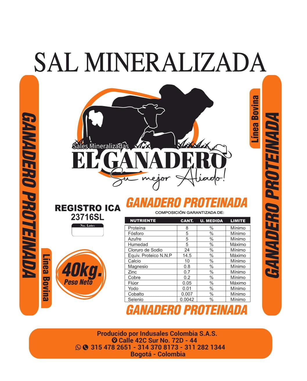 SAL GANADERO PROTEINADA X 40