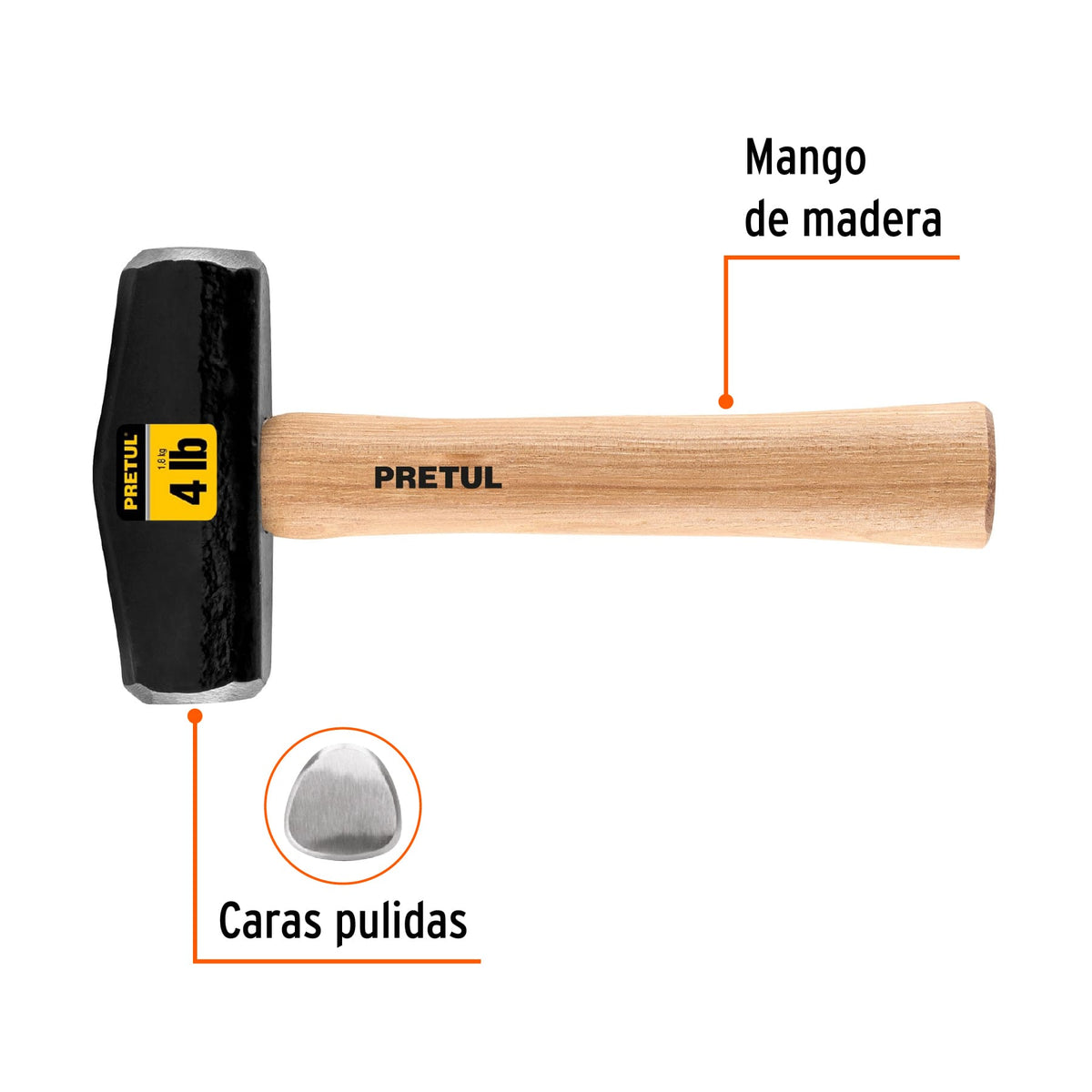 MARRO TIPO NEVADA 4 LBS, MANGO 10-3/4", PRETUL 22217