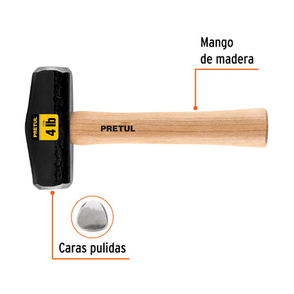 MARRO TIPO NEVADA 4 LBS, MANGO 10-3/4", PRETUL 22217