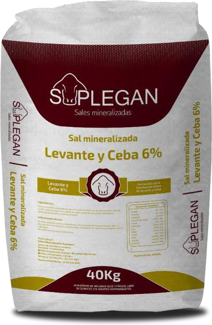 Sal mineralizada Levante y Ceba 6% Suplegan - imagen del empaque suministrado