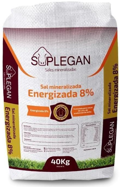 Sal mineralizada Energizada 8% Suplegan - imagen del empaque suministrado
