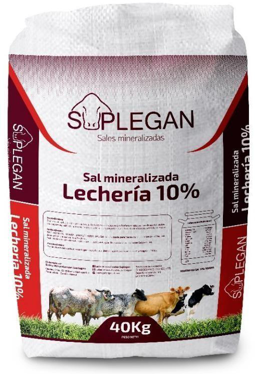 Sal mineralizada Lechería 10% Suplegan - imagen del empaque suministrado